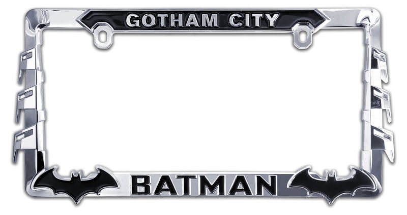 Elektroplate Officially Licensed DC Comics Batman ChromePlated AllMetal Standard Size Premium 3D License Plate Frame Tag Holder for CarsSUVsTrucks WeatherProof Automotive Accessory
