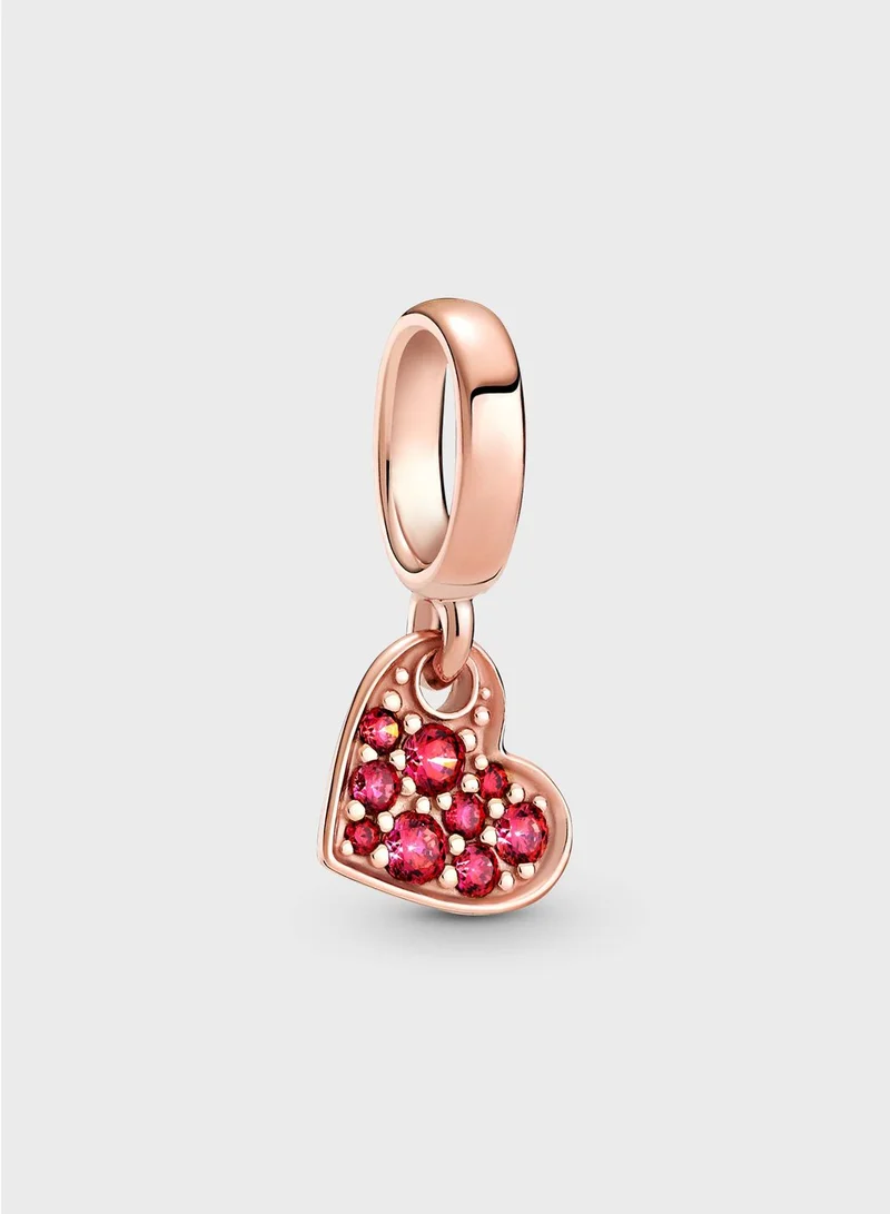 PANDORA Red PavÃ© Tilted Heart Dangle Charm
