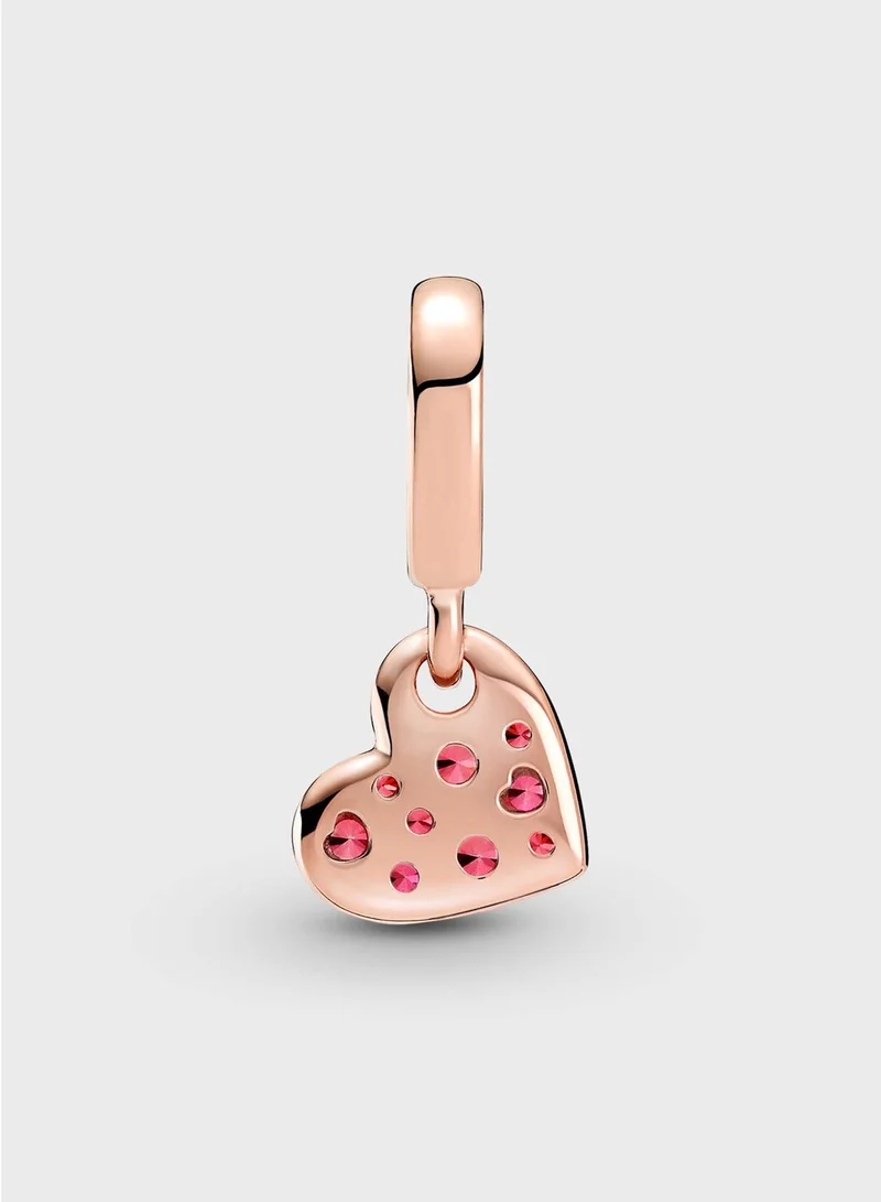 PANDORA Red PavÃ© Tilted Heart Dangle Charm