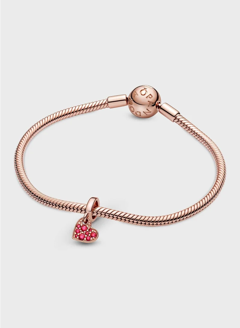 PANDORA Red PavÃ© Tilted Heart Dangle Charm