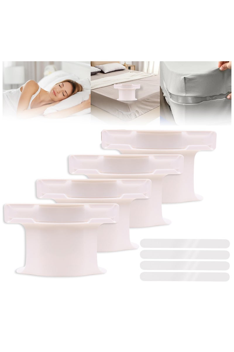 TAPIT Lock Sheet Holders Bed Sheet Holder for Corners Keep Sheets Firm & Tight  Heavy Duty Bed Sheet Holder Corner Fitted Sheet Straps Fit All Mattress Size (White-4PCS)  - Image 1