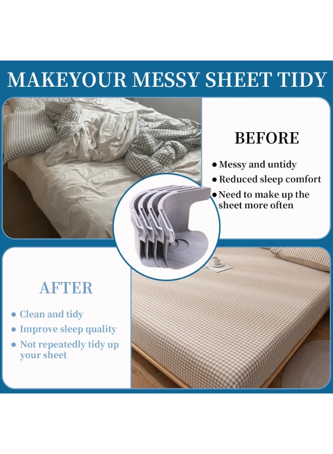 TAPIT Lock Sheet Holders Bed Sheet Holder for Corners Keep Sheets Firm & Tight  Heavy Duty Bed Sheet Holder Corner Fitted Sheet Straps Fit All Mattress Size (White-4PCS)  - Image 4