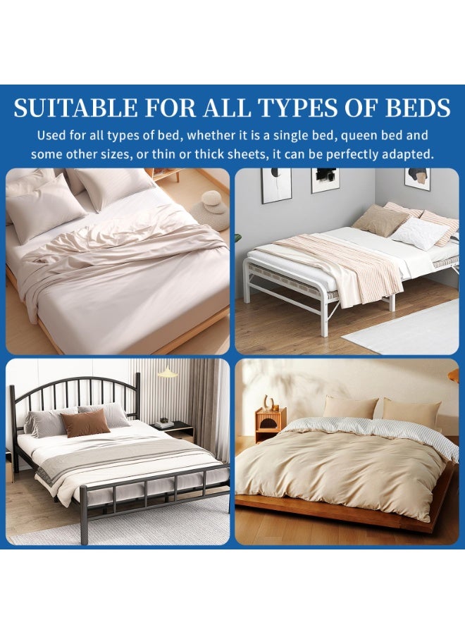 TAPIT Lock Sheet Holders Bed Sheet Holder for Corners Keep Sheets Firm & Tight  Heavy Duty Bed Sheet Holder Corner Fitted Sheet Straps Fit All Mattress Size (White-4PCS)  - Image 5