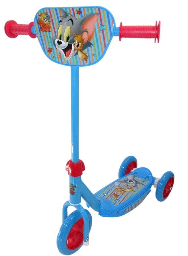 Tom & Jerry Mascube Tom and Jerry 3 Wheels Scooter for Kids, Blue/Red