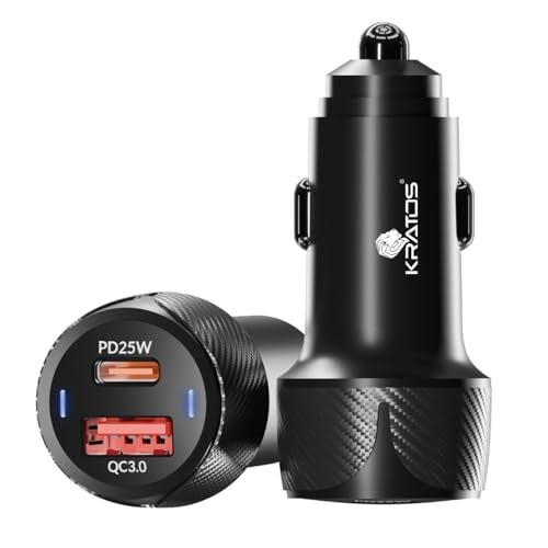 Kratos 51W Dual Port Car Charger (PD + QC) | Car Mobile Charger Fast Charging | Compact Car Charger Type C | 12V Car Charging Adapter for All Smartphones - Image 1