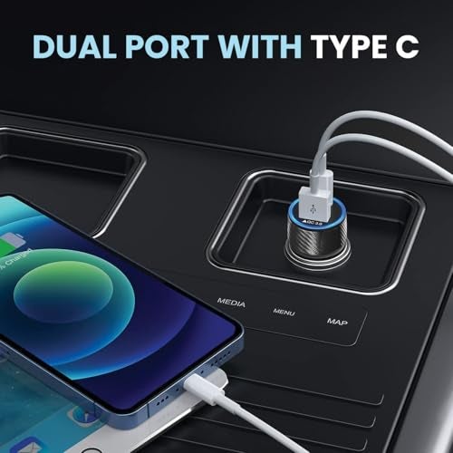 Kratos 51W Dual Port Car Charger (PD + QC) | Car Mobile Charger Fast Charging | Compact Car Charger Type C | 12V Car Charging Adapter for All Smartphones - Image 5