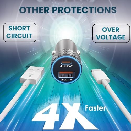 Kratos 51W Dual Port Car Charger (PD + QC) | Car Mobile Charger Fast Charging | Compact Car Charger Type C | 12V Car Charging Adapter for All Smartphones - Image 3