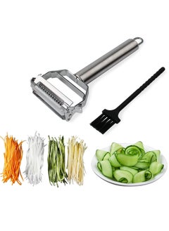 Arabest Peeler Stainless Steel, Double Sided Blade Multi-functional Cutter Slicer for Kitchen, with Cleaning Brush, for Carrot Potato Melon Gadget Vegetable Fruit  - Image 1