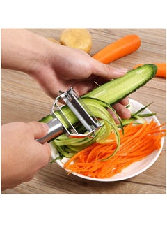 Arabest Peeler Stainless Steel, Double Sided Blade Multi-functional Cutter Slicer for Kitchen, with Cleaning Brush, for Carrot Potato Melon Gadget Vegetable Fruit  - Image 5