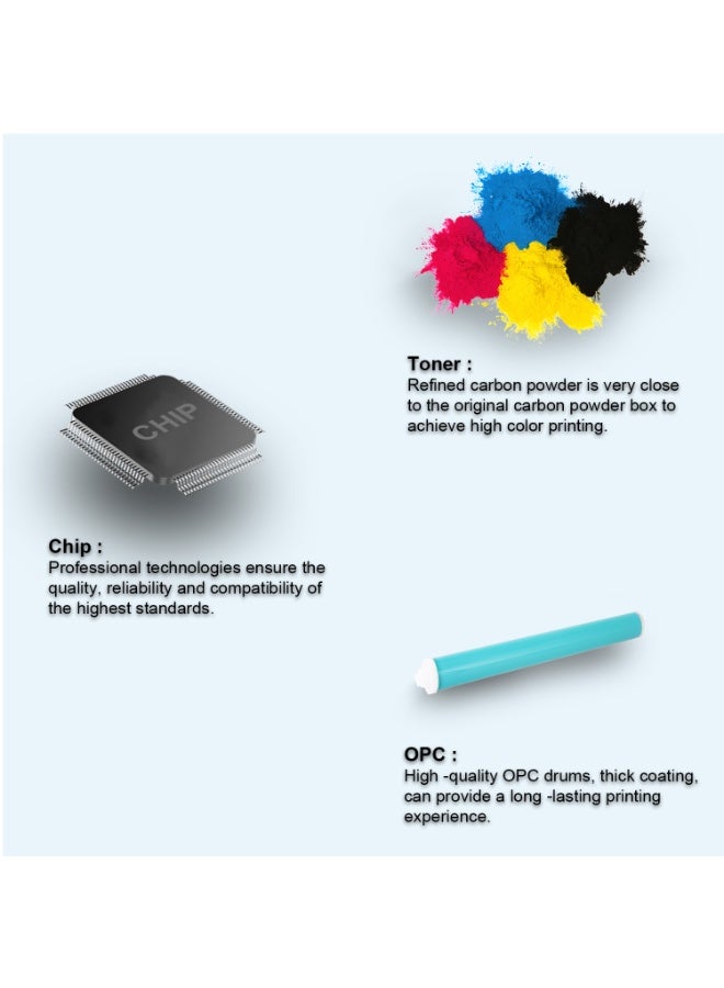 استا خرطوشة حبر ملونة ASTA 410A CF412A Universal CRG 046 Y متوافقة مع طابعات Laser Jet LBP651C LBP652C MF733Cdw MF735Cdw M452 MFP M477 M477fdw طابعة CF F 412 410 A CRG-046 صفراء عالية الإنتاجية - Image 5