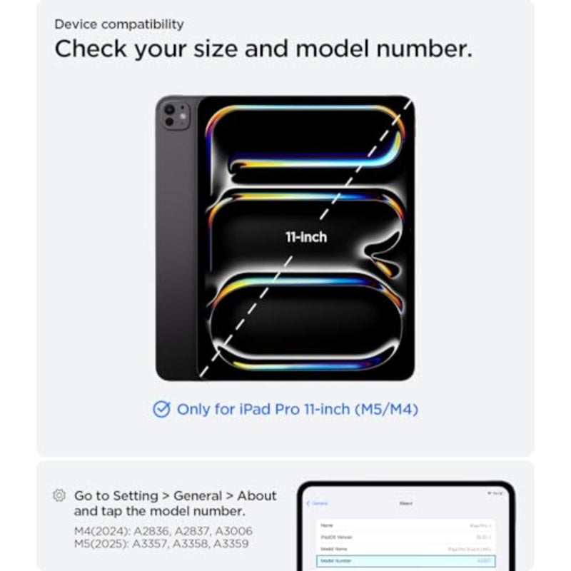 حافظة iPad Pro مقاس 11 بوصة لجهاز M5/M4 2025/2024: غطاء حماية فائق الهجين بظهر شفاف شفاف، حامل قلم رصاص، أسود - Image 2
