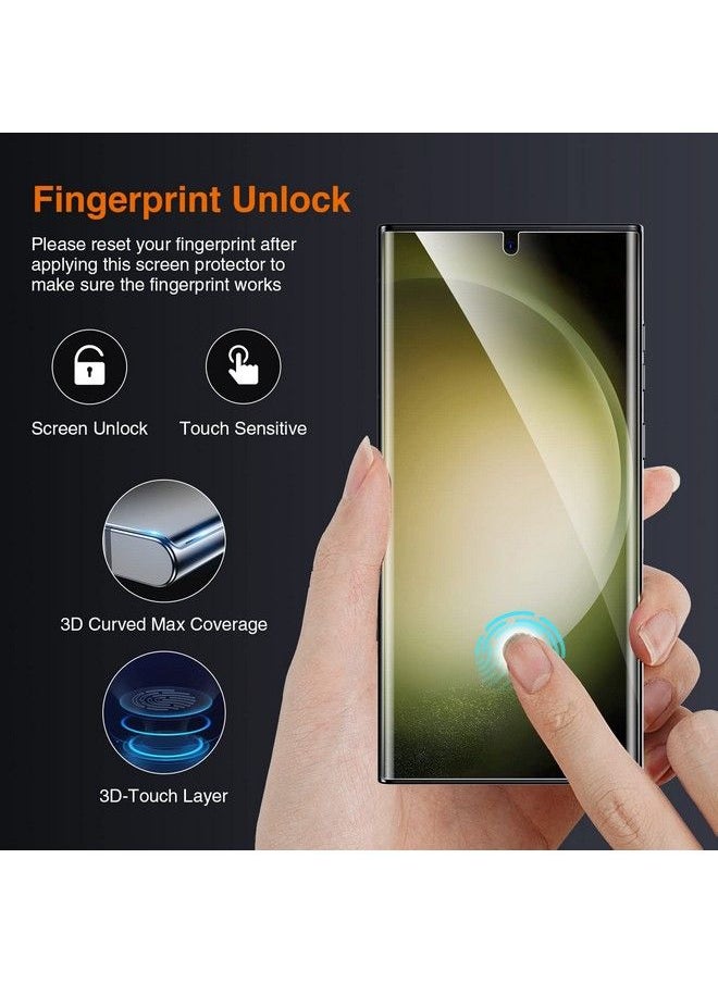 LK - [2+2 Pack Compatible For Samsung Galaxy S23 Ultra Screen Protector 2 Pack Soft Tpu Film With 2 Pack Camera Lens Protector [Touch Sensitive] 3D Curved Max Coverage Screen Protector For S23 Ultra - Image 1