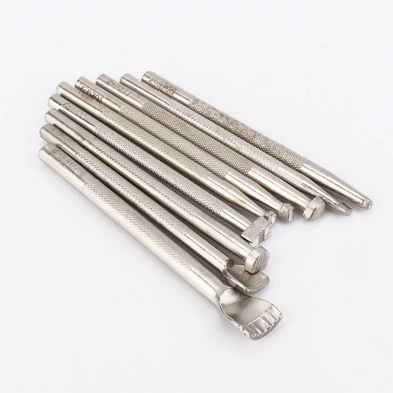 klarako Leather Working Saddle Making Tools Craft Tool Leather Craft Stamp Kits (9 Pcs) - Image 2