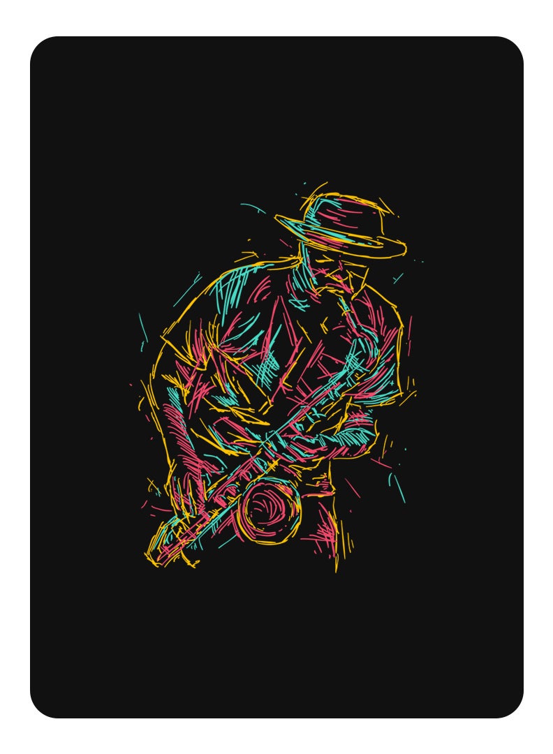 Theodor Protective Flip Case For Samsung Galaxy Tab S7 - S8 With Trifold Stand Auto Wake Sleep Shockproof Cover Abstract saxophone - Image 1