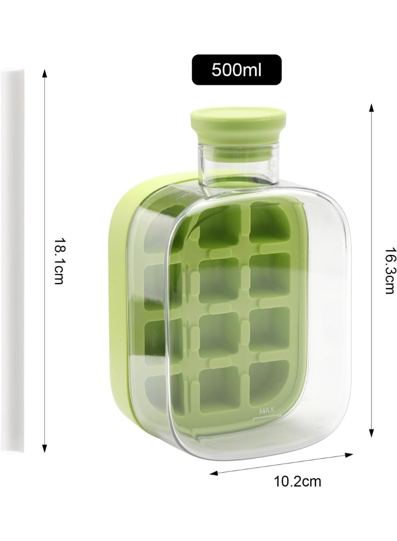 Ice Cube Box, 500ml Silicone Ice Cube Tray Mold Bottle, Easy Release Ice Mould Maker for Food, Cocktail, Soda, Camping, BPA Free, (Multicolor)  - Image 4