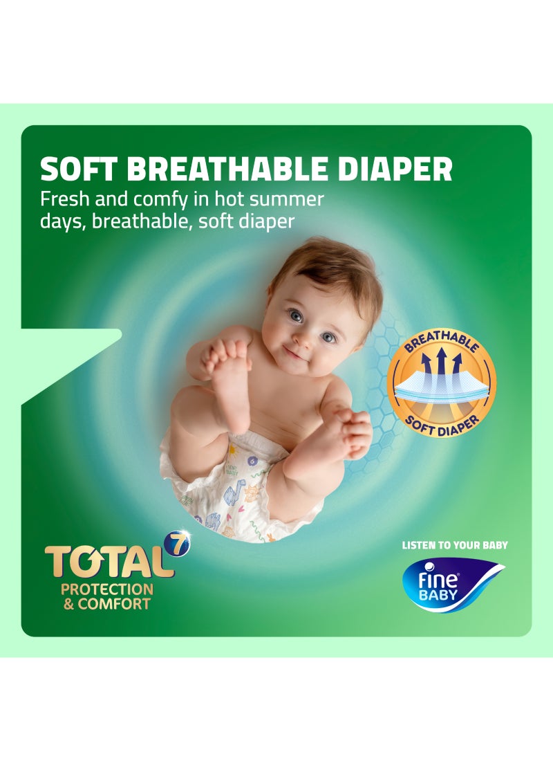 Fine Baby Total 7 Diapers, Size 1 Newborn (2–5 kg) Superior Protection & Comfort, Extra Absorbent, Improved Formula - Image 4