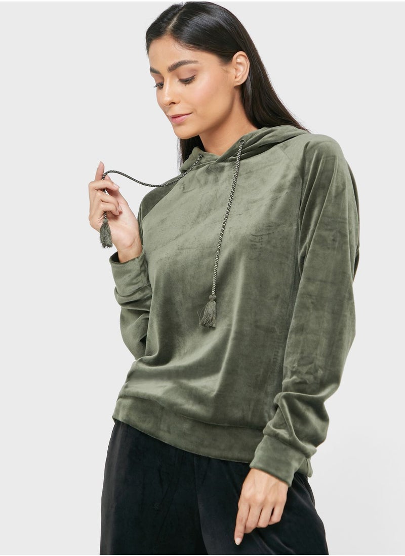 hunkemoller - Colourblock Velour Top - Image 1