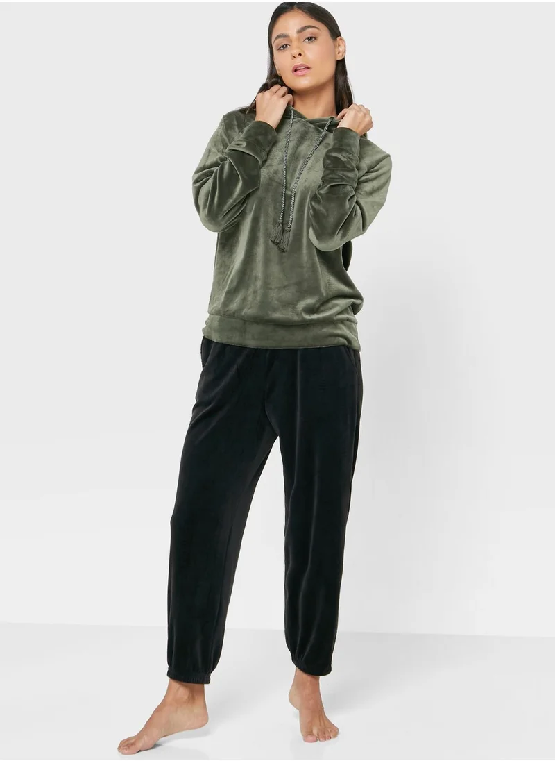 hunkemoller Colourblock Velour Top
