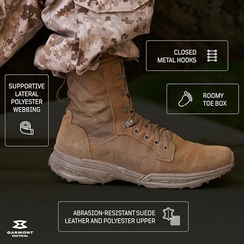 GARMONT TACTICAL T8 NFS 670 Military Combat Boots for Men and Women, Army, Air Force, AR670-1 Compliant Footwear, Lightweight, Suede Leather, Coyote, Size 10.5 - Image 4