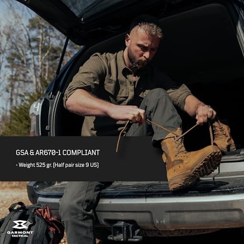 GARMONT TACTICAL T8 NFS 670 Military Combat Boots for Men and Women, Army, Air Force, AR670-1 Compliant Footwear, Lightweight, Suede Leather, Coyote, Size 10.5 - Image 5