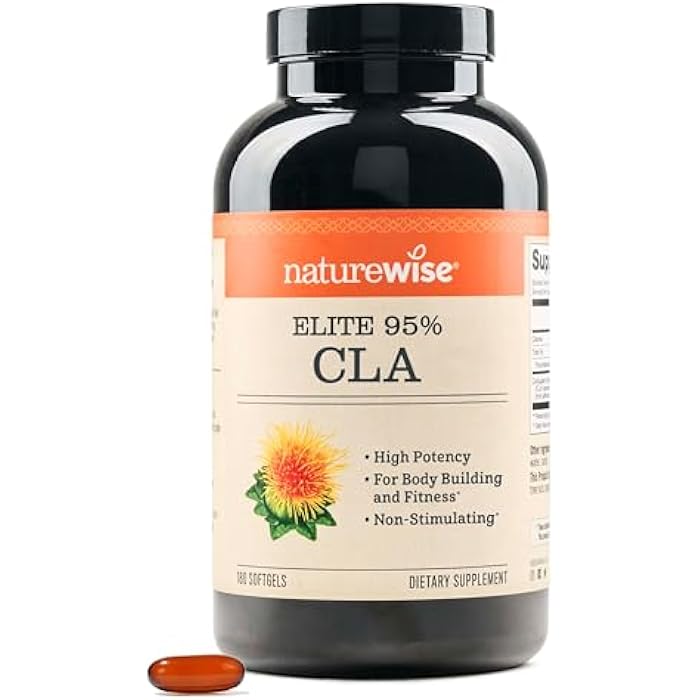 NatureWise CLA 1300 - 95% Active Conjugated Linoleic Acid for Women and Men, Not Stimulating, Supports Weight & Fitness Goals - Non-GMO, Gluten Free - 180 Softgels[2-Month Supply] - Image 1