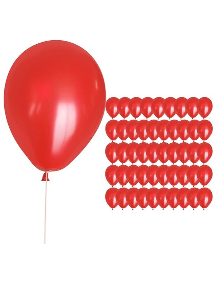 50 PCS 12 Inches Pearlized Red Latex Balloons Thick Big Round Shining Pearlescent Bulk Helium Gas or Air Inflated for Kids Birthday Wedding Party Baby Shower Decorations Supplies Arch Kit - Image 1