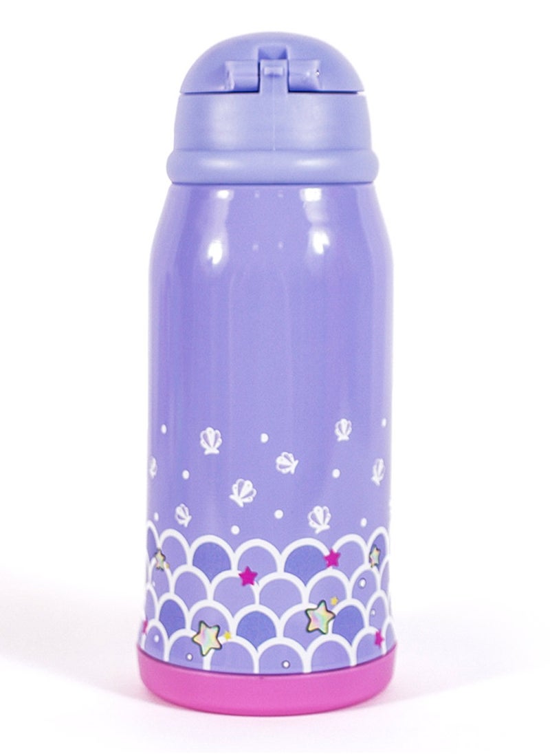 Milk & Moo Milk&Moo Steel Kids Water Bottle with Bag 550ML Mermaid  - Image 3