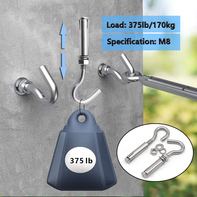 Lsqurel Concrete Wall Hook, 304 Stainless Steel Concrete Anchors Heavy Duty Open Expansion Bolts for Concrete Wall (M8-10Pack) - Image 3