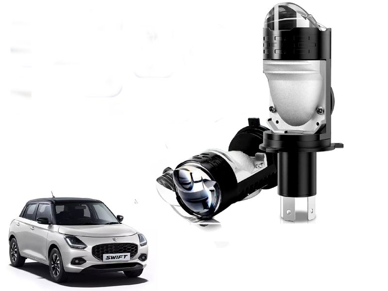 Auto Pearl H4 LED Projector Lens Car Headlight Bulbs 12V 8000LM Bulb H4 CSP Chip High/Low Beam, 45W-55W Canbus Turbo, 6000K White Light compatible with Swift 2023-2024 (Pack of 2) - Image 1