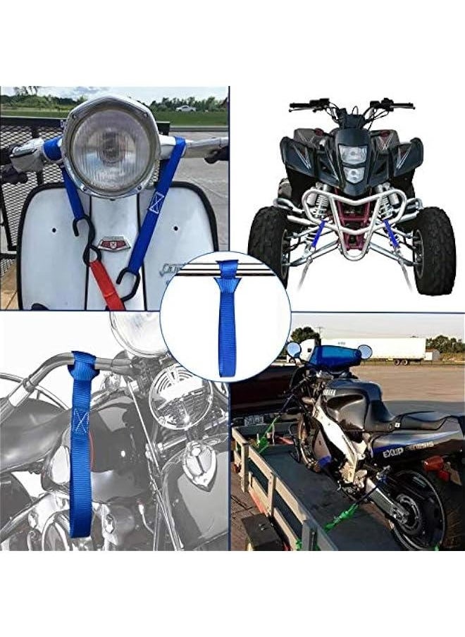 ماركة غير محددة - أشرطة ربط ناعمة مع حلقة لتأمين ATVs وUTVs والدراجات النارية والدراجات السكوتر والدراجات الترابية ومعدات الحديقة (حلقات ناعمة زرقاء بطول 12 بوصة (6 قطع) - Image 1