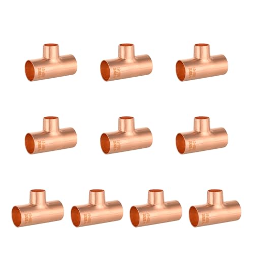EFIELD 10Pack EFIELD 34 X 34 X12 C X CX C Copper Reducing Tee LF Copper Plumbing Fittings with Sweat Solder Connection 34x34x12COPPER012 - Image 1
