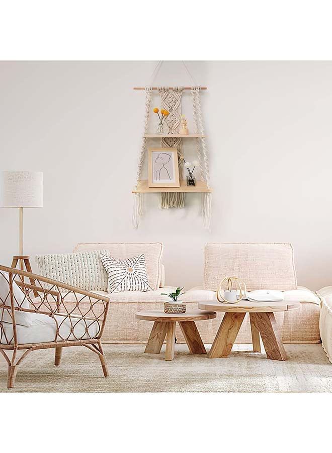 انتيكيانو رف مكرمية معلق على الحائط، ديكور الفاخر المنسوج يدويًا 93x40 - Image 3