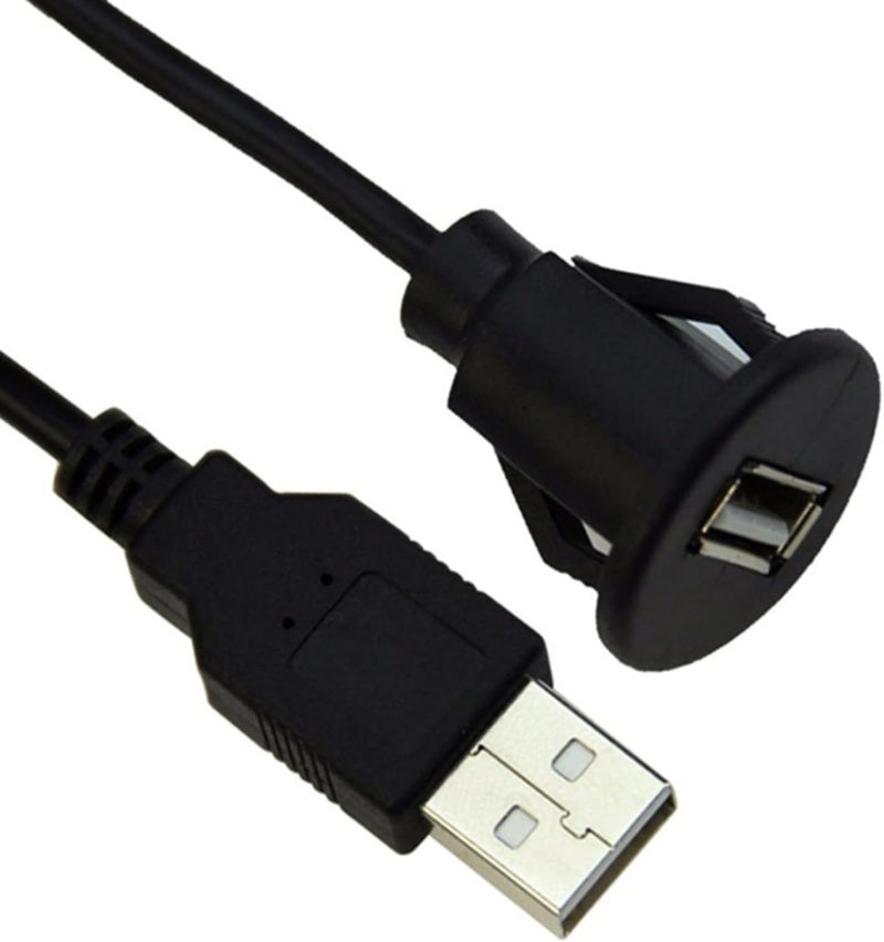 Flush Mount Extension Cable 100cm Car Dashboard Panel Mount Charging Cord Data Transfer Wire USB2.0 Male to Female Cable Laptop USB Accessory - Image 3