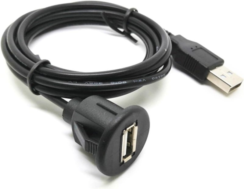 Flush Mount Extension Cable 100cm Car Dashboard Panel Mount Charging Cord Data Transfer Wire USB2.0 Male to Female Cable Laptop USB Accessory - Image 5