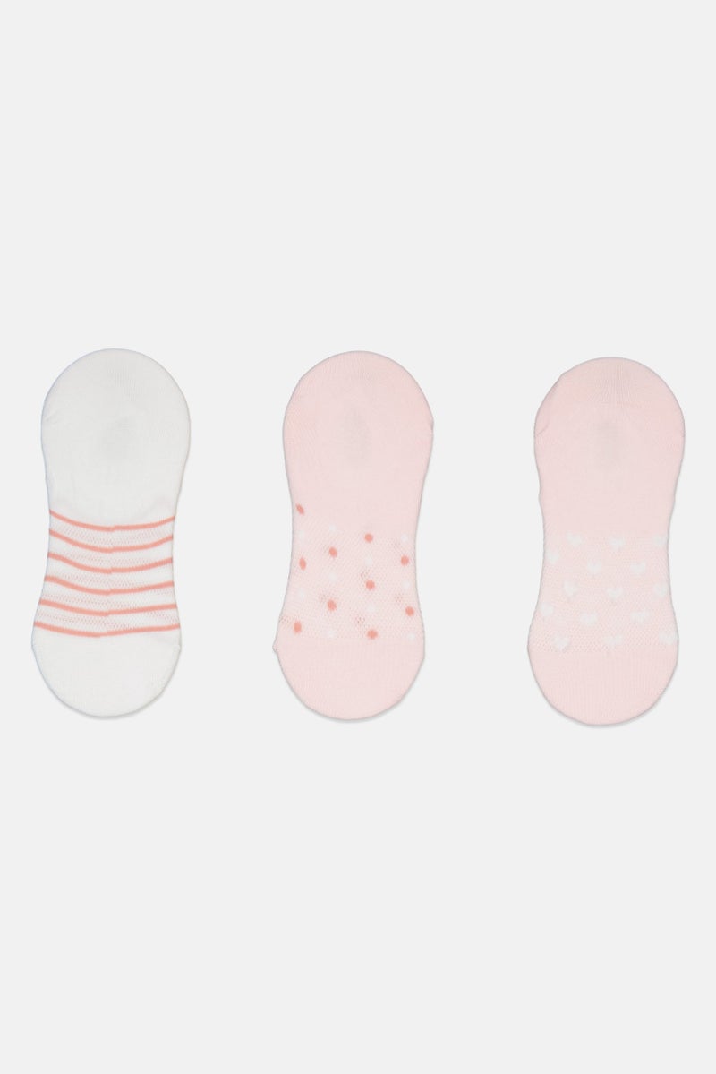 RBX Women 3 Pair Textured Everyday Round Invisible Socks, Multicolor - Image 2