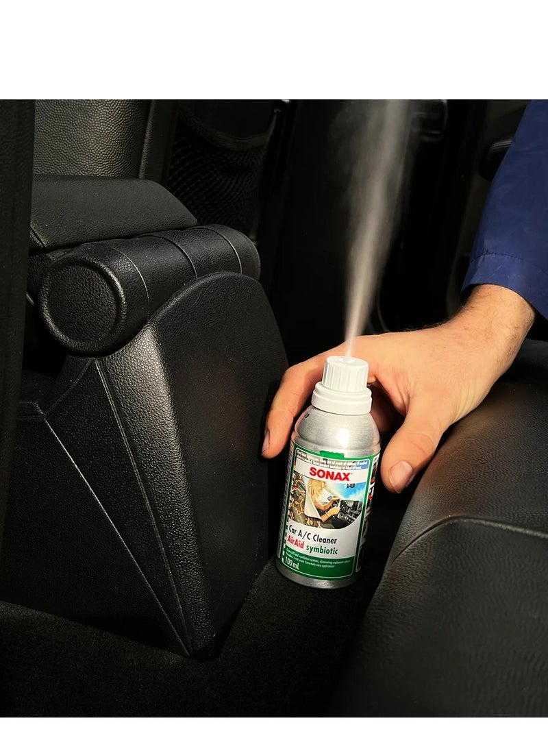 SONAX - Car Air Conditioner Cleaner and Freshener with Green Lemon Scent, 100 ml, Cleans Internal AC Surfaces and Eliminates Dirt and Odors, Made in Germany. - Image 1