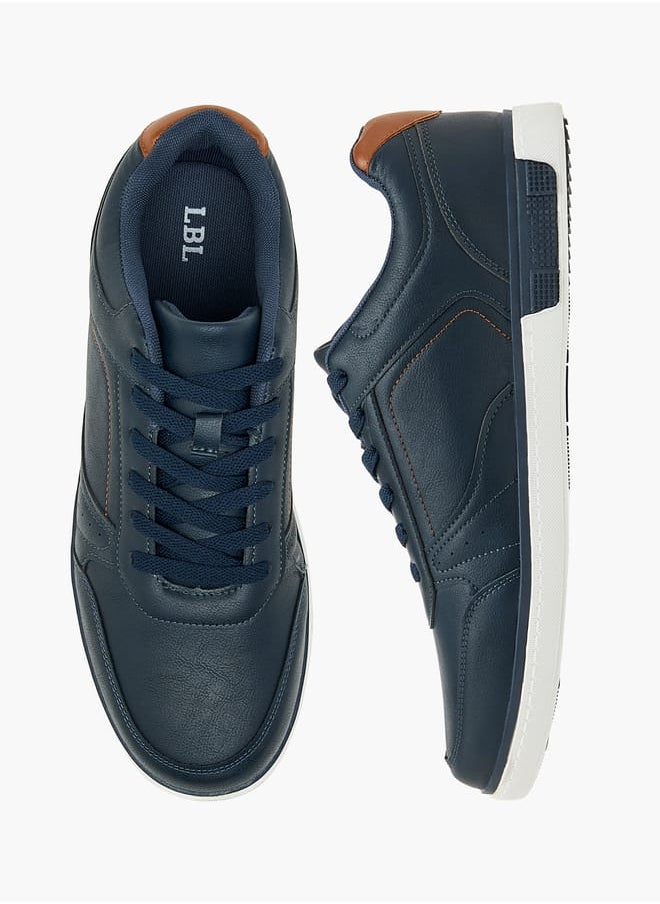 LBL by Shoexpress Men's Panelled Ankle Sneakers with Lace-Up Closure  - Image 2