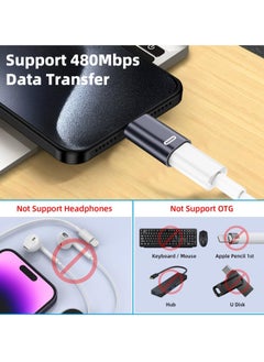 KASTWAVE 2 Pack USB-C Male to Lightning Female Adapter, USB Type C to Lightning Connector for iPhone 15/15 Plus/15 Pro/15 Pro Max, iPad Air, Support PD Fast Charging and Data Transfer  - Image 3