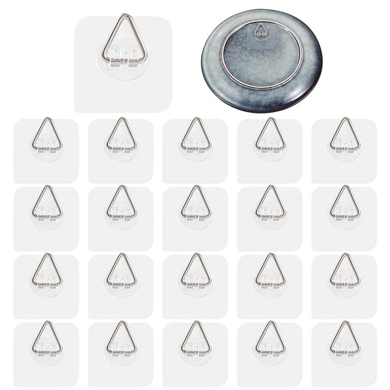 DIDUDIDU Wall Plate Hangers for Display - Invisible Adhesive Picture Hangers for Wall - Ideal for Hanging Decorative Plates | Photo Frames | Paintings - 2.3 Inch - Image 1