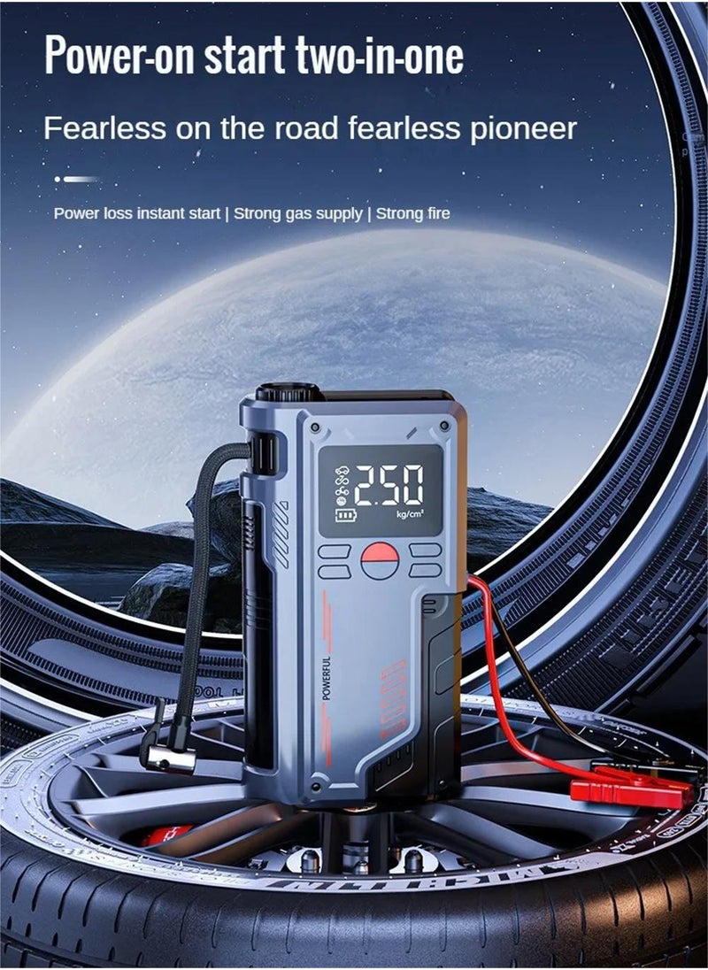 EzzySo - Jump Starter with Air Compressor 1000A 12V 150PSI 29.6Wh Car Battery Jump Starter 4.0L Gas 2.5L Diesel Smart Jumper with Display and Emergency Light - Image 1