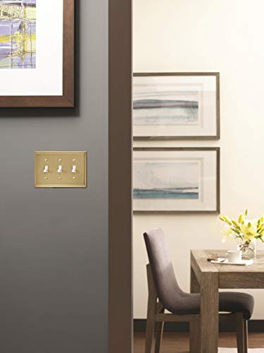 Amerock | Wall Plate | Golden Champagne | 3 Toggle Switch Plate Cover | Mulholland | 1 Pack | Light Switch Cover - Image 2