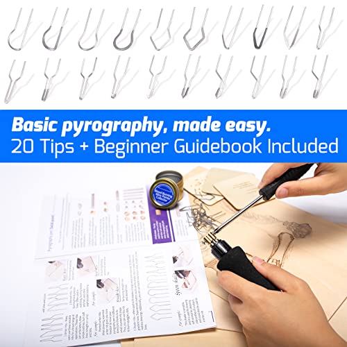 WEP 939D-VI Dual Pen Wood Burning Kit 250-750℃/482-1382℉ A/B Toggle Wood Burning Tool with 2 Detachable Pens, 20 Wood burner Tips, Dual-Barrel Holder. Suitable for Pyrography, Leather Burning Kit - Image 5