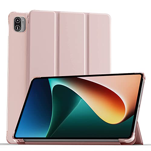 MOCA Translucent Back Flip Case for Xiaomi Pad 5 / Pad 5 Pro 11 Folio Flip Cover Protective Slim Case for Xiaomi Mi Pad 5 /Pad 5 Pro 11" (Aqua Blue) - Image 1