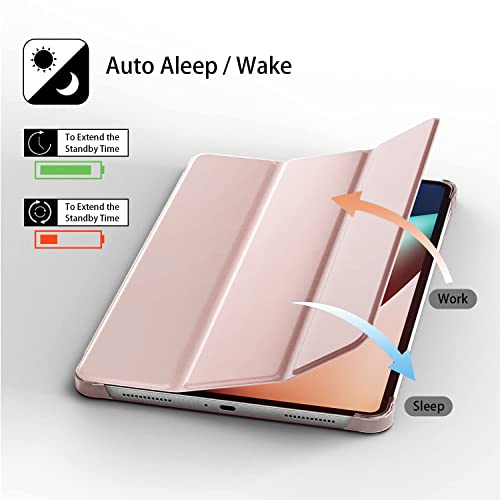 MOCA Translucent Back Flip Case for Xiaomi Pad 5 / Pad 5 Pro 11 Folio Flip Cover Protective Slim Case for Xiaomi Mi Pad 5 /Pad 5 Pro 11" (Aqua Blue) - Image 2