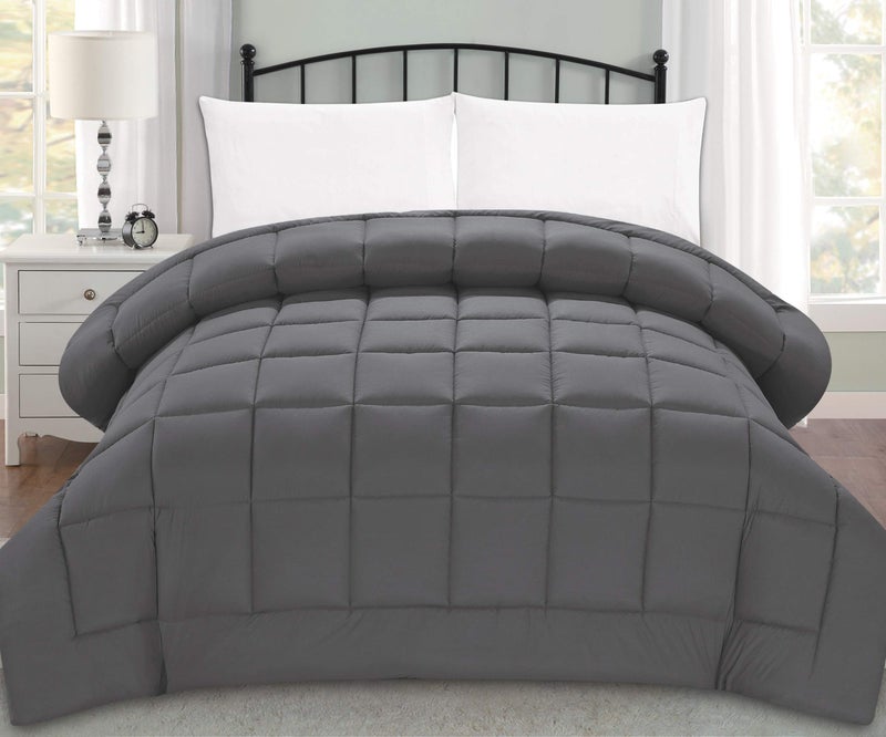 Elegant Comfort Elegant Comfort Luxury Super Soft Goose Down AlternativeBoxStitchedand DoubleFilled Duvet Insert Premium Quality Comforter Medium Warmth for All Seasons King Grey 