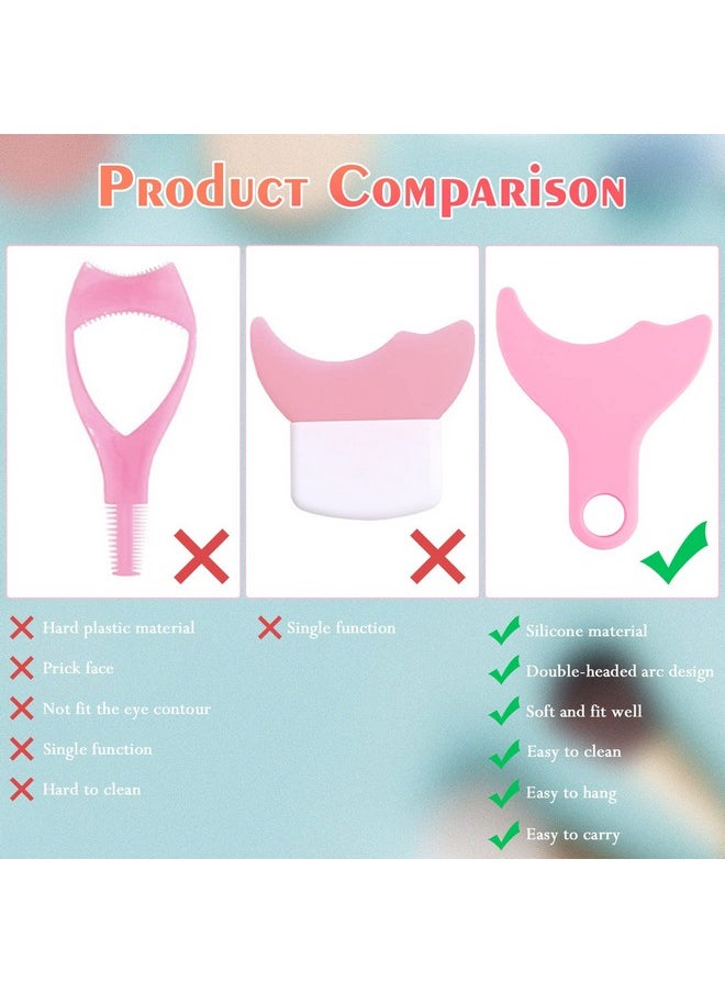 g2plus - Mascara Shield Guard Eyelash Makeup Applicator Tool Eyeliner Auxiliary Tool Pads Silicone Resusable Eyeshadow Guard Pads For Eye Makeup And Prevent Makeup Residue (Pink) - Image 1