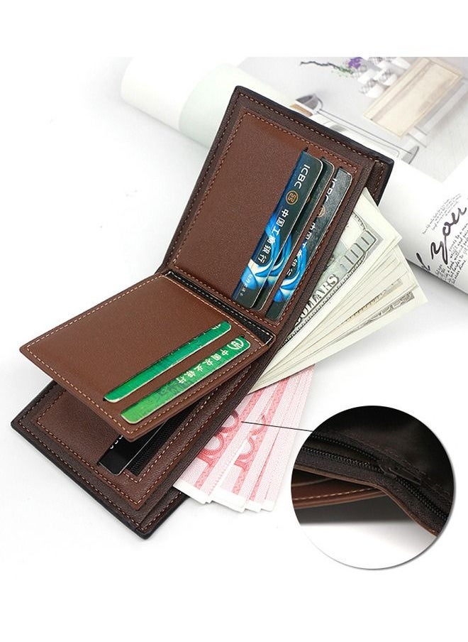MenBense - Men's Wallet Short Wallet Card Holder Id Bag 12*9.5*1.5cm - Image 1
