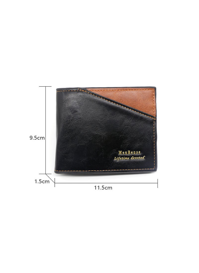 MenBense - Men's Wallet Short Wallet Card Holder Id Bag 12*9.5*1.5cm - Image 1