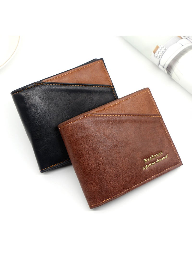 MenBense - Men's Wallet Short Wallet Card Holder Id Bag 12*9.5*1.5cm - Image 1