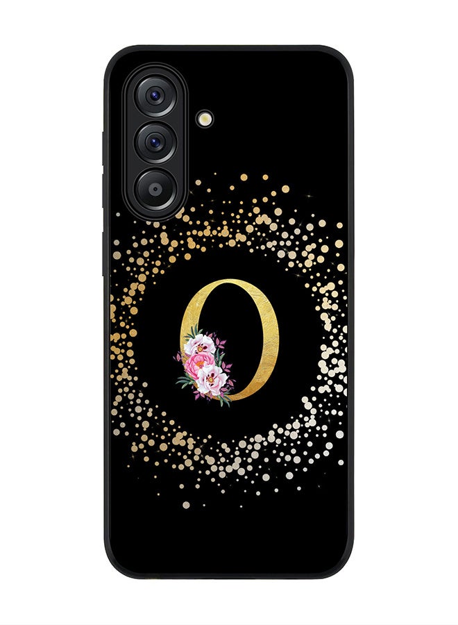 For Samsung Galaxy A36 5G Case,Slim fit Camera Protection, Shockproof Thin Phone cover  - Custom Monogram Floral - O ( Black )
